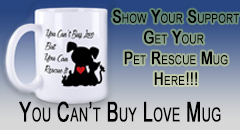 Advertisement - PetTrakr - You Can't Buy Love But You Can Rescue It Mug